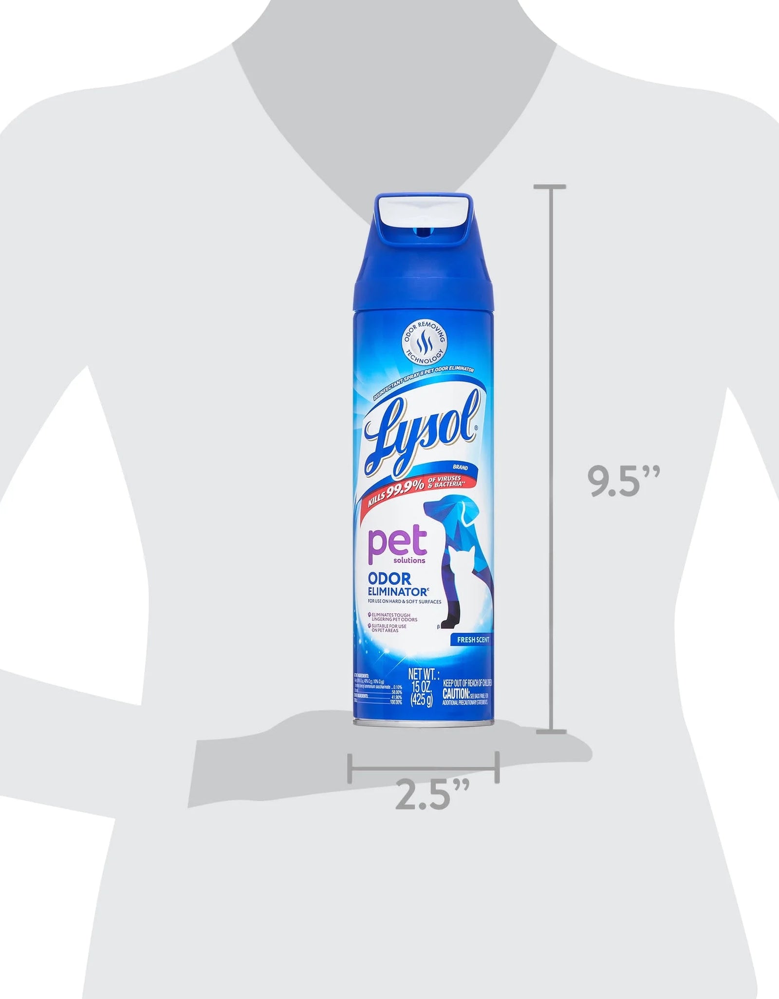 ® Pet Odor Eliminator Spray, Sanitizing and Disinfecting Spray for Pet Odors, 15Oz