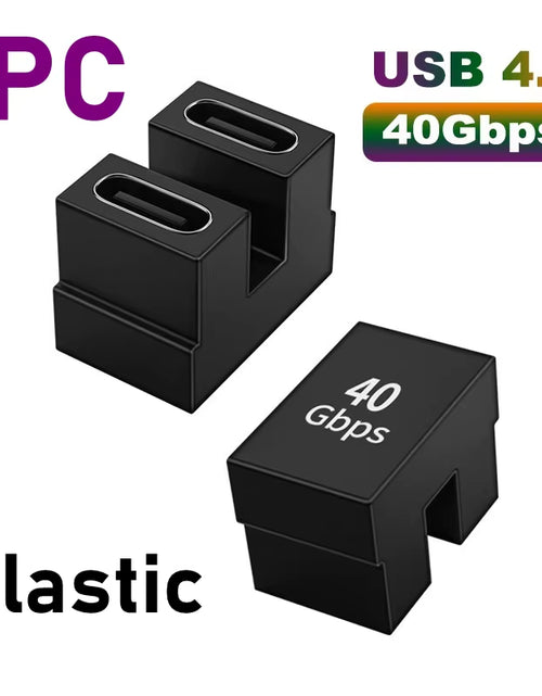 Load image into Gallery viewer, USB 4.0 PD 100W 8K 60Hz Charger Connector for Macbook 40Gbps High Speed USB C OTG U-Shape Straight Angle Male to Female Adapter
