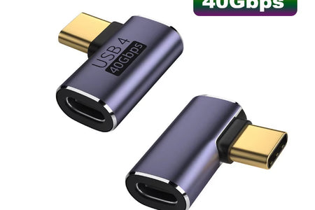 USB 4.0 PD 100W 8K 60Hz Charger Connector for Macbook 40Gbps High Speed USB C OTG U-Shape Straight Angle Male to Female Adapter