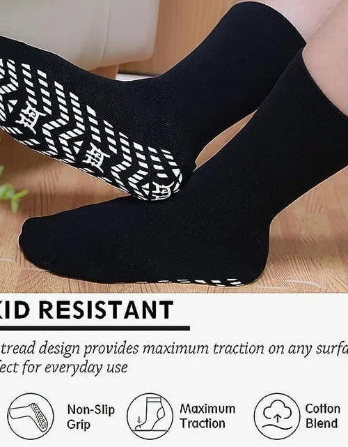 Load image into Gallery viewer, 5 Pairs Non Slip Grip Socks - Ideal for Yoga, Pilates, Hospital Use - Men &amp; Women'S Crew Sticky Gripper Socks (Size 10-13)
