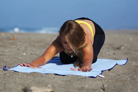 Gosweat Hot Yoga Towel in Teal - Super Absorbent, 100% Microfiber, Suede, Bikram Yoga Towel