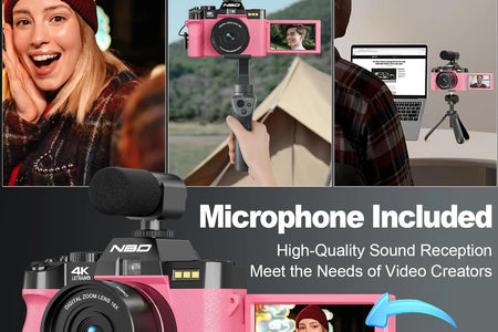 4K Digital Cameras for Photography,48 MP Autofocus Vlogging Camera with 52Mm Wide Angle & Macro Lens