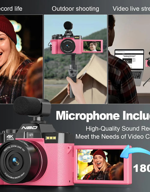 Load image into Gallery viewer, 4K Digital Cameras for Photography,48 MP Autofocus Vlogging Camera with 52Mm Wide Angle &amp; Macro Lens
