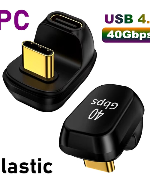 Load image into Gallery viewer, USB 4.0 PD 100W 8K 60Hz Charger Connector for Macbook 40Gbps High Speed USB C OTG U-Shape Straight Angle Male to Female Adapter
