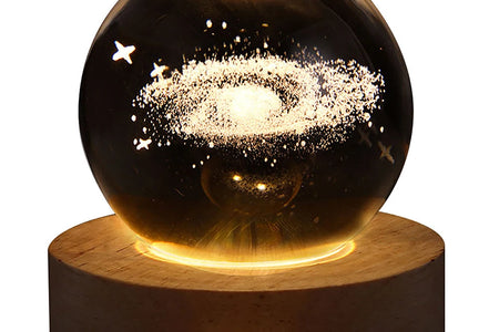 Crystal Ball Night Lights Glowing Planet Galaxy Astronaut 3D Moon Table Lamp USB Atmosphere Lamp Tabletop Decorations Kid Gifts