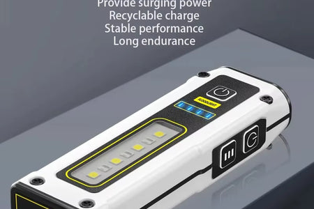 NEW Design Super Bright LED Source Work Lamp with Magnet Alarm SOS Key Chain Power Bank Waterproof Emergency Flashlight