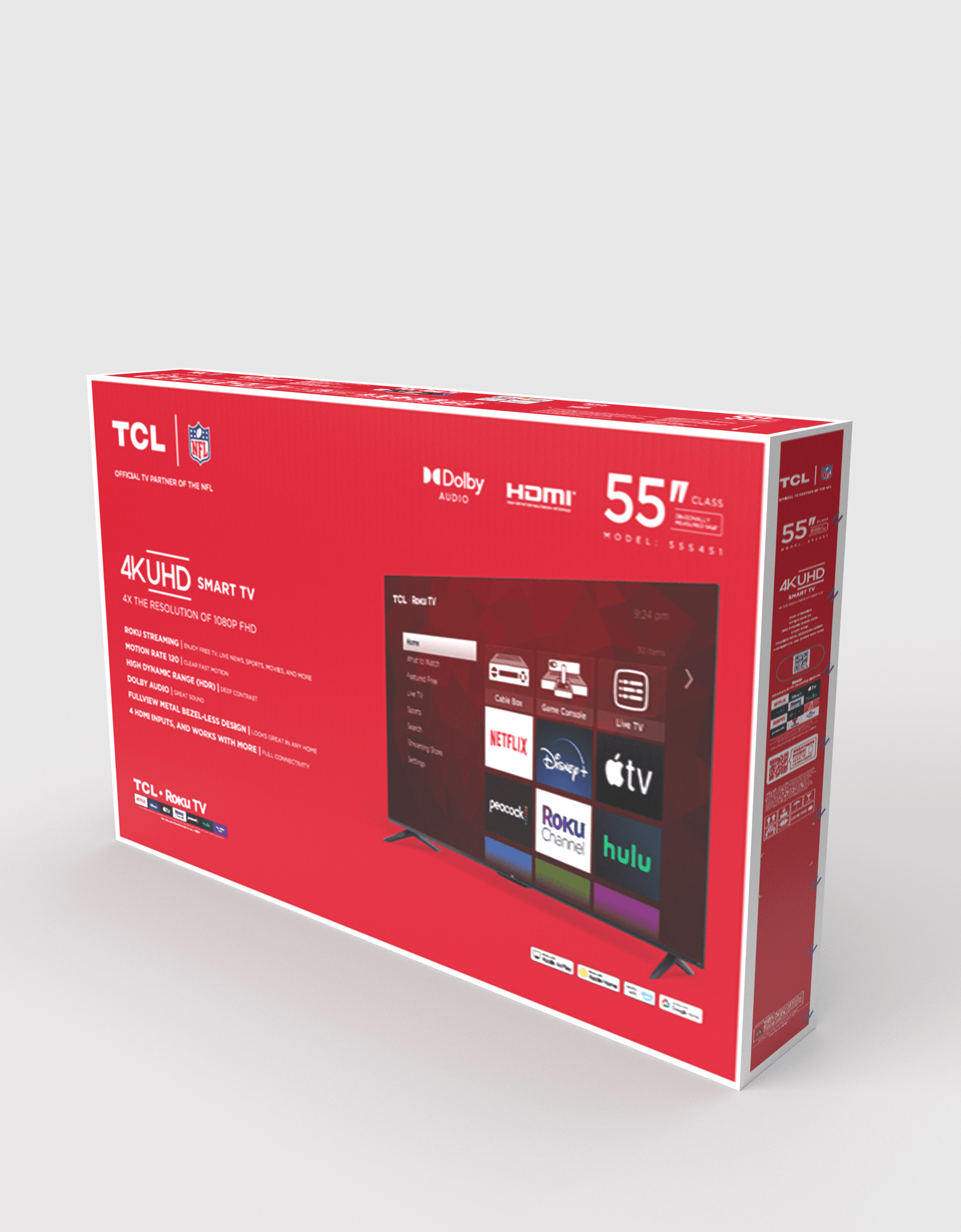 55” Class S4 (55S451) 4K UHD HDR Smart TV with Roku TV