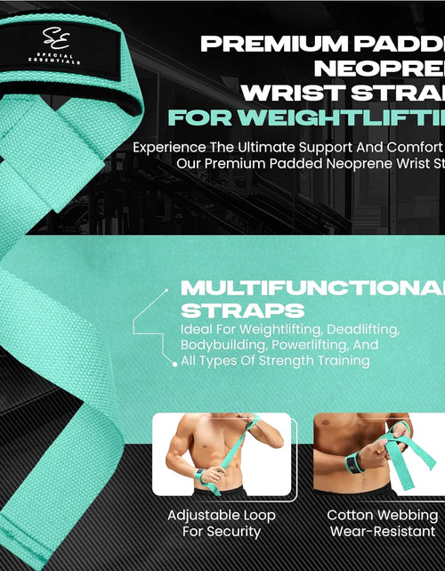 Load image into Gallery viewer, Weightlifting Wrist Straps – 2-Pack Adjustable Padded Neoprene Lifting Straps for Gym, for Men &amp; Women
