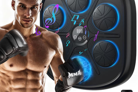 Upgraded Adult Smart Music Boxing Machine, Boxing Music Fitness Machine with Smart Display and Boxing Gloves, Smart Boxing Machine Wall-Mounted Music for Home and Gym (Black)