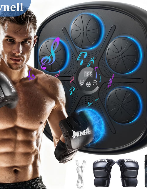 Load image into Gallery viewer, Upgraded Adult Smart Music Boxing Machine, Boxing Music Fitness Machine with Smart Display and Boxing Gloves, Smart Boxing Machine Wall-Mounted Music for Home and Gym (Black)

