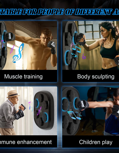 Load image into Gallery viewer, Upgraded Adult Smart Music Boxing Machine, Boxing Music Fitness Machine with Smart Display and Boxing Gloves, Smart Boxing Machine Wall-Mounted Music for Home and Gym (Black)

