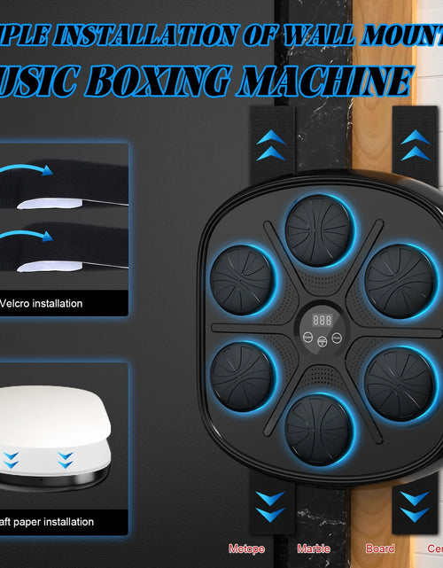 Load image into Gallery viewer, Upgraded Adult Smart Music Boxing Machine, Boxing Music Fitness Machine with Smart Display and Boxing Gloves, Smart Boxing Machine Wall-Mounted Music for Home and Gym (Black)
