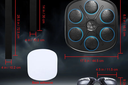 Upgraded Adult Smart Music Boxing Machine, Boxing Music Fitness Machine with Smart Display and Boxing Gloves, Smart Boxing Machine Wall-Mounted Music for Home and Gym (Black)