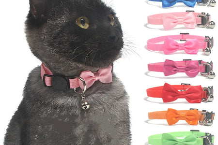 Pet Collars New Pet Bow Bell Collars Cute Cat Collars Pet Supplies Multicolor Adjustable Pet Dressing Tool Pet Accessories