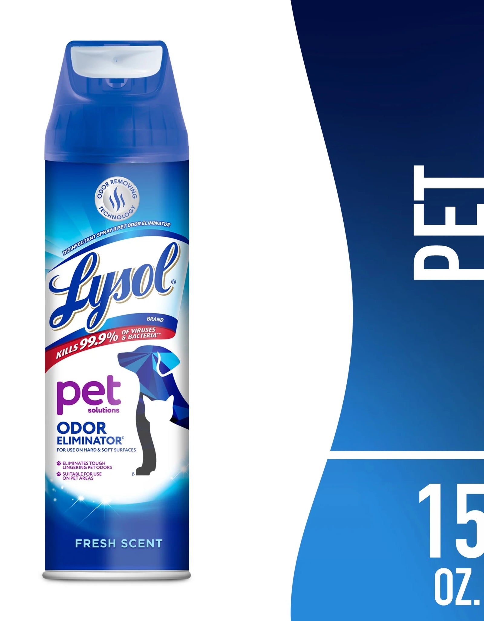 ® Pet Odor Eliminator Spray, Sanitizing and Disinfecting Spray for Pet Odors, 15Oz