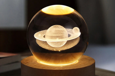 Crystal Ball Night Lights Glowing Planet Galaxy Astronaut 3D Moon Table Lamp USB Atmosphere Lamp Tabletop Decorations Kid Gifts