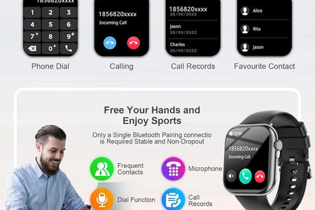 Smart Watch Answer/Make a Call Bluetooth Smart Watch for IOS Android Men'S and Women'S Watch Black