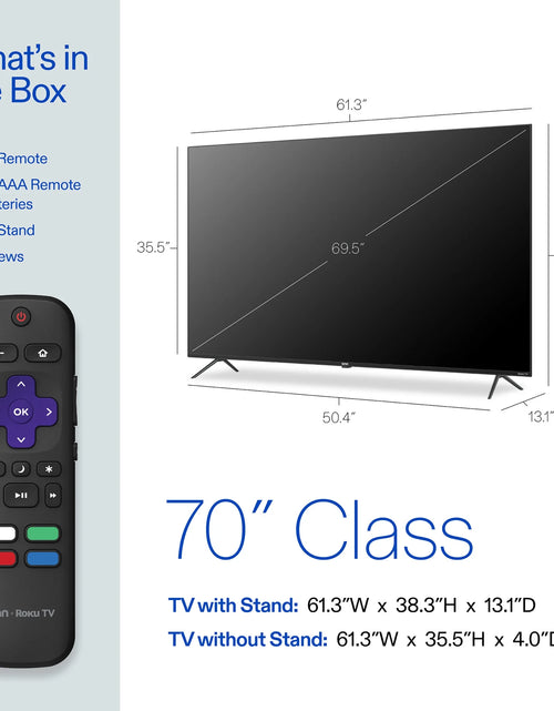 Load image into Gallery viewer, 70” Class 4K UHD Roku Smart Television, 100012588
