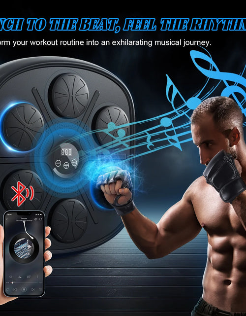 Load image into Gallery viewer, Upgraded Adult Smart Music Boxing Machine, Boxing Music Fitness Machine with Smart Display and Boxing Gloves, Smart Boxing Machine Wall-Mounted Music for Home and Gym (Black)
