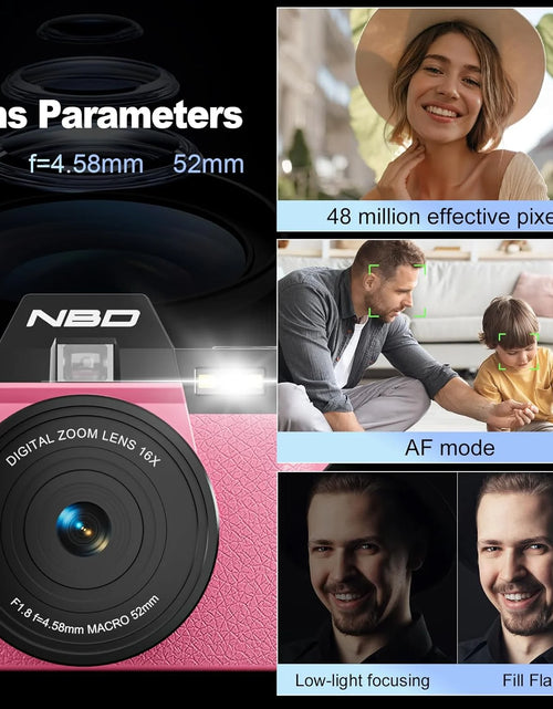 Load image into Gallery viewer, 4K Digital Cameras for Photography,48 MP Autofocus Vlogging Camera with 52Mm Wide Angle &amp; Macro Lens
