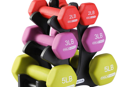 Neoprene Dumbbell Weight Set with Rack 2-5 Lbs