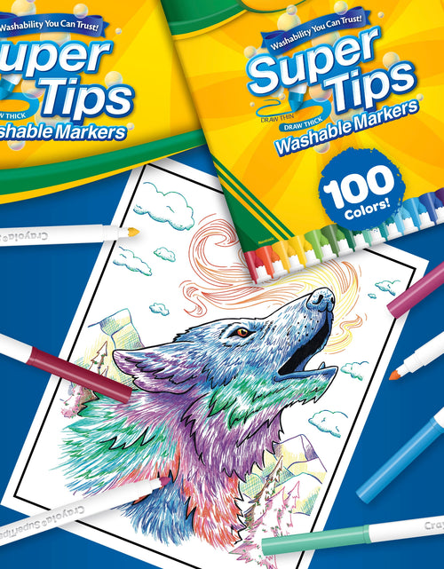 Load image into Gallery viewer, Super Tips Washable Markers, 100 Ct, Easter Coloring Supplies, Classroom Must Haves, Easter Gifts for Kids and Teens, Ages 3+
