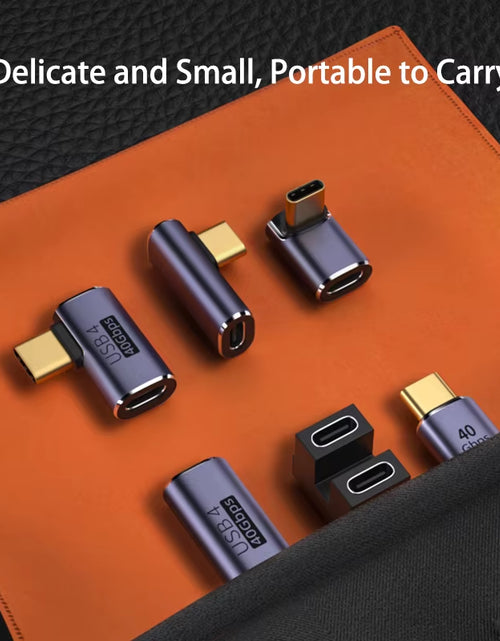 Load image into Gallery viewer, USB 4.0 PD 100W 8K 60Hz Charger Connector for Macbook 40Gbps High Speed USB C OTG U-Shape Straight Angle Male to Female Adapter
