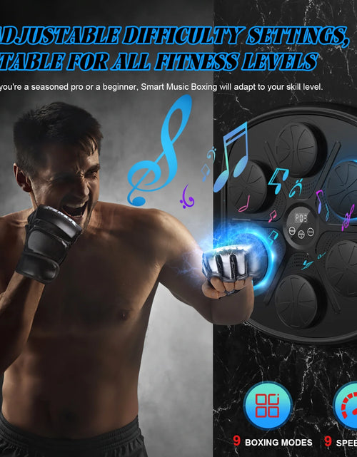 Load image into Gallery viewer, Upgraded Adult Smart Music Boxing Machine, Boxing Music Fitness Machine with Smart Display and Boxing Gloves, Smart Boxing Machine Wall-Mounted Music for Home and Gym (Black)
