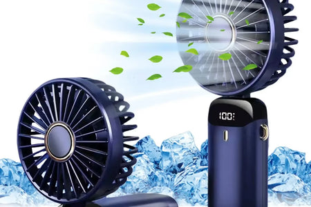 5000Mah Portable Fan Rechargeable 90° Foldable 5 Speed Mini Air Conditioner Small Fan Air Cooler with LED Digital Display