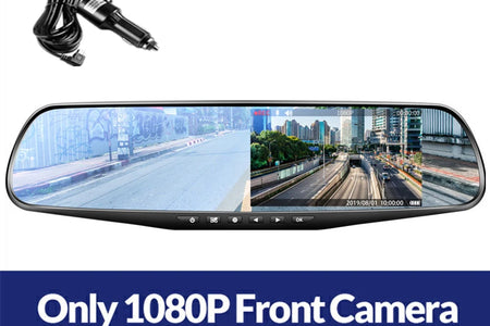 4.3 Inch Driving Recorder Car DVR Rearview Mirror Dual Lens Car Recorder 1080P IPS Front and Rear Camera Registrar Black Box New