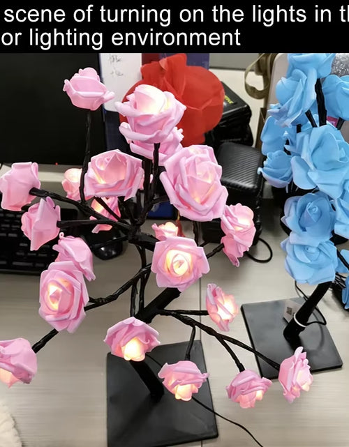 Load image into Gallery viewer, LED Table Lamp Rose Flower Tree USB Night Lights Home Decoration LED Table Lights Parties Xmas Christmas Wedding Bedroom Decor
